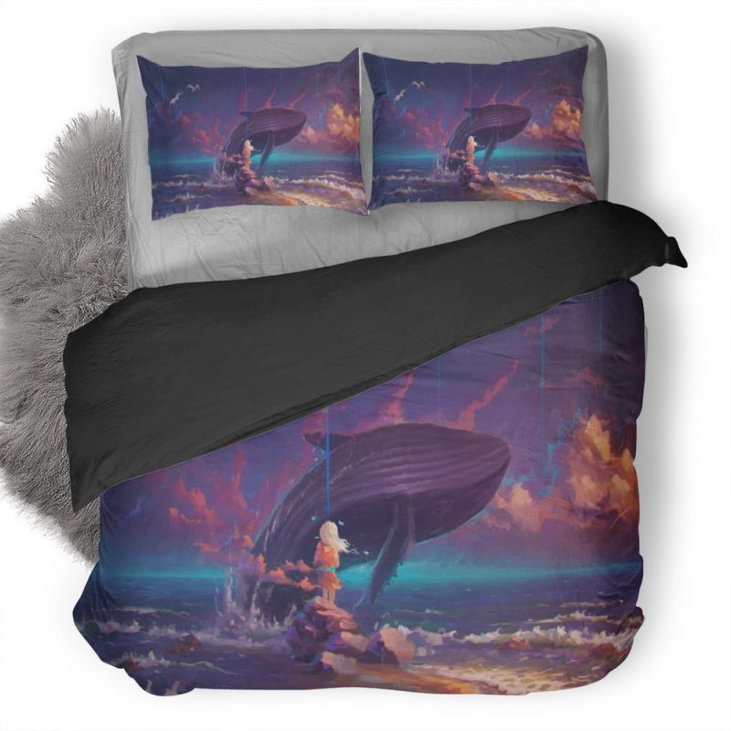 Whale My Friend Uw Duvet Cover and Pillowcase Set Bedding Set