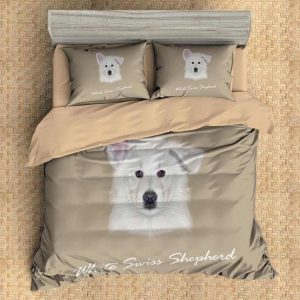 White Swiss Shepherd 2 Duvet Cover and Pillowcase Set Bedding Set