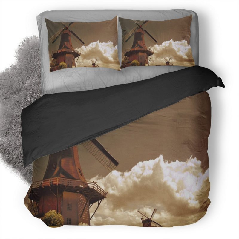 Windmill Artist Pic Duvet Cover and Pillowcase Set Bedding Set