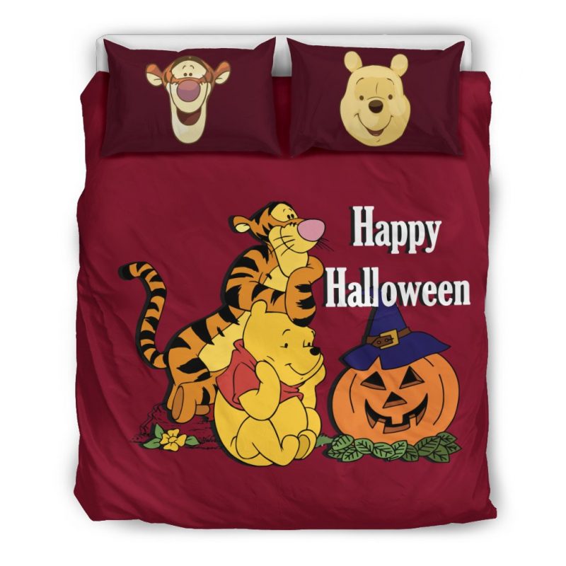 Winnie The Pooh Halloween Duvet Cover and Pillowcase Set Bedding Set