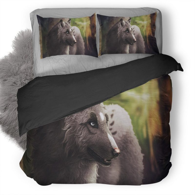 Wolf Artwork Cs Duvet Cover and Pillowcase Set Bedding Set