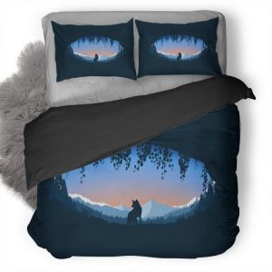 Wolf Cave Minimalist S1 Duvet Cover and Pillowcase Set Bedding Set