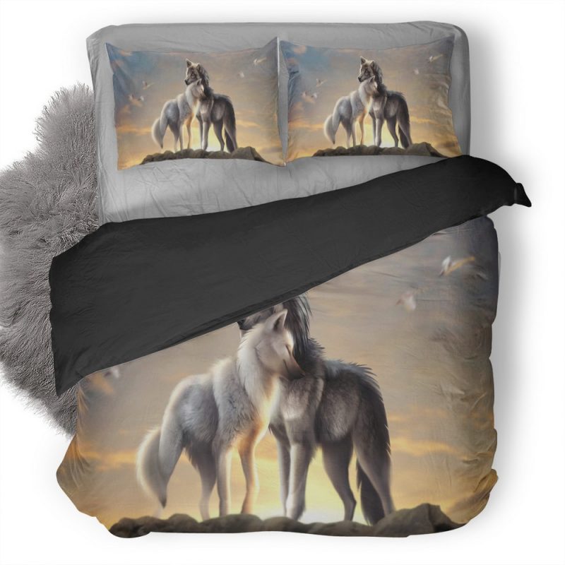 Wolves Love Dx Duvet Cover and Pillowcase Set Bedding Set