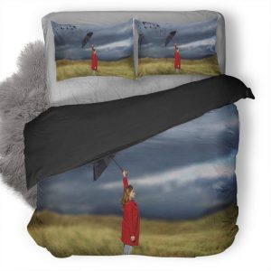 Women Umbrella Art Duvet Cover and Pillowcase Set Bedding Set