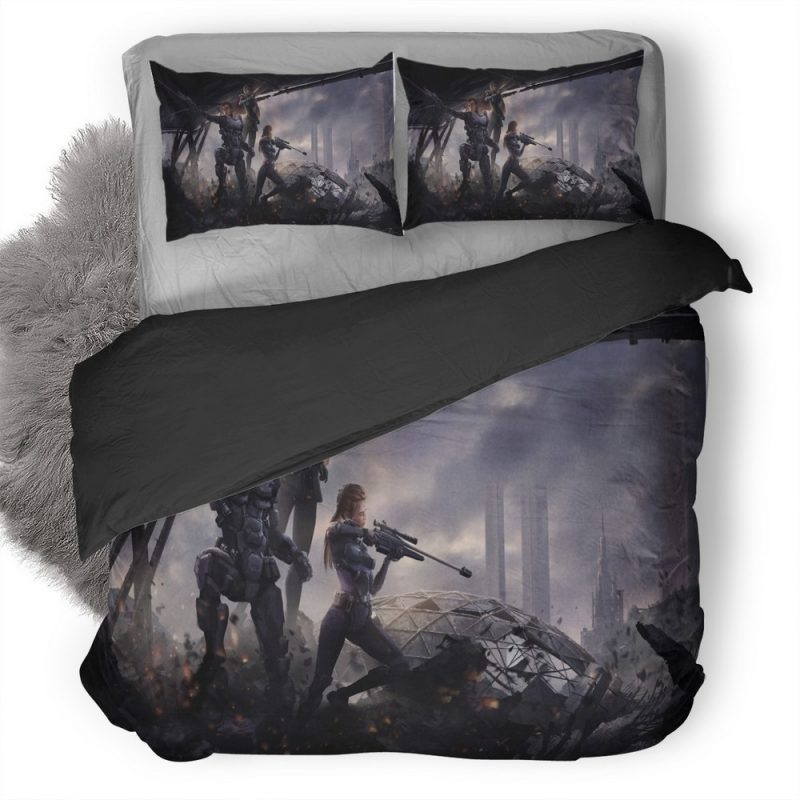 Women Warrior Scifi Hk Duvet Cover and Pillowcase Set Bedding Set