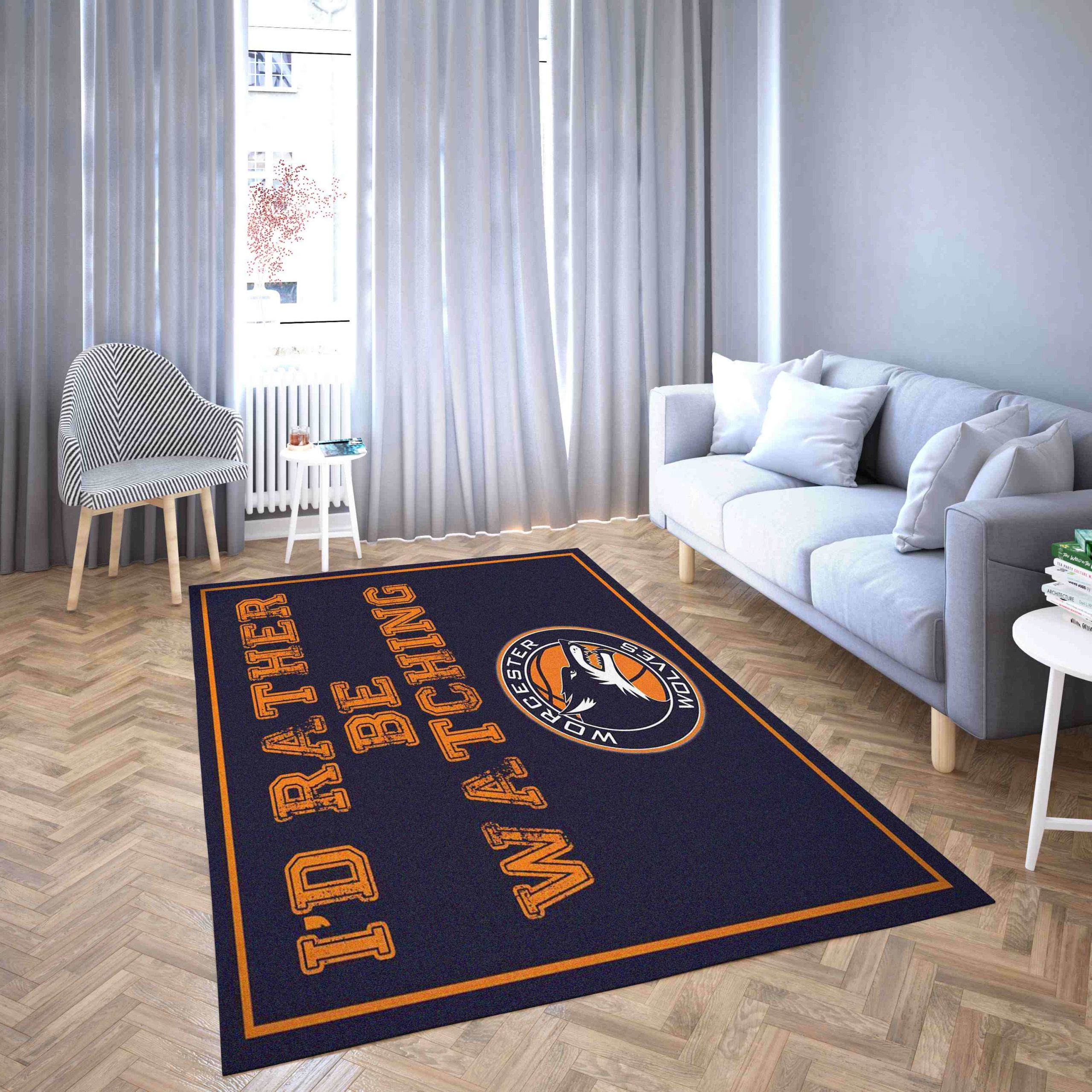 Worcester Wolves Basketball Club Logo Black Attractive Pretty Beautifull Carpet Living Room Rugs