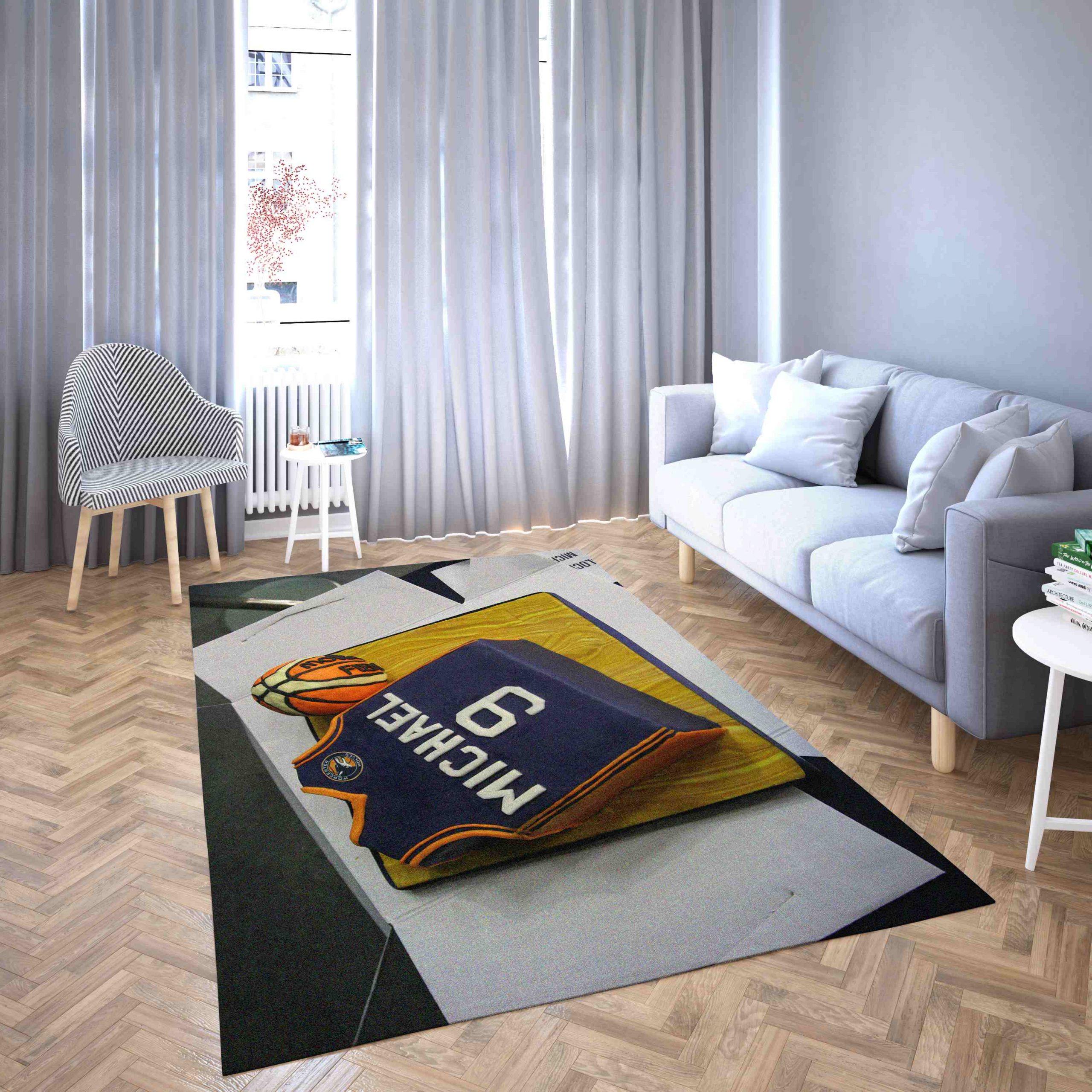 Worcester Wolves Basketball Club Logo Gray 3D Attractive Fashion Carpet Living Room Rugs