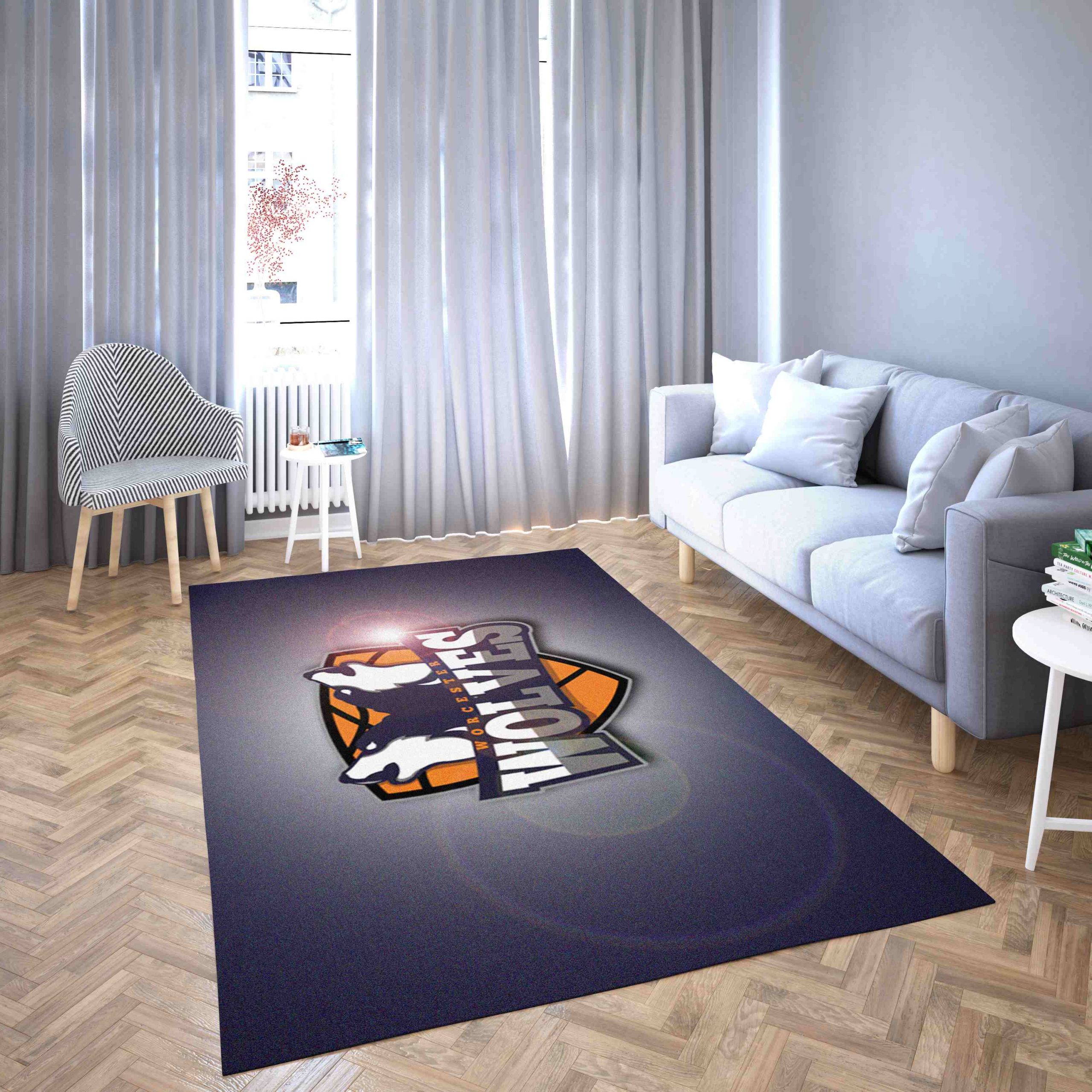 Worcester Wolves Basketball Club Logo Gray Creative Modern Carpet Living Room Rugs