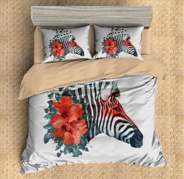 Zebra Duvet Cover and Pillowcase Set Bedding Set