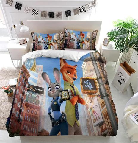 Zootopia Judy Nick Duvet Cover and Pillowcase Set Bedding Set