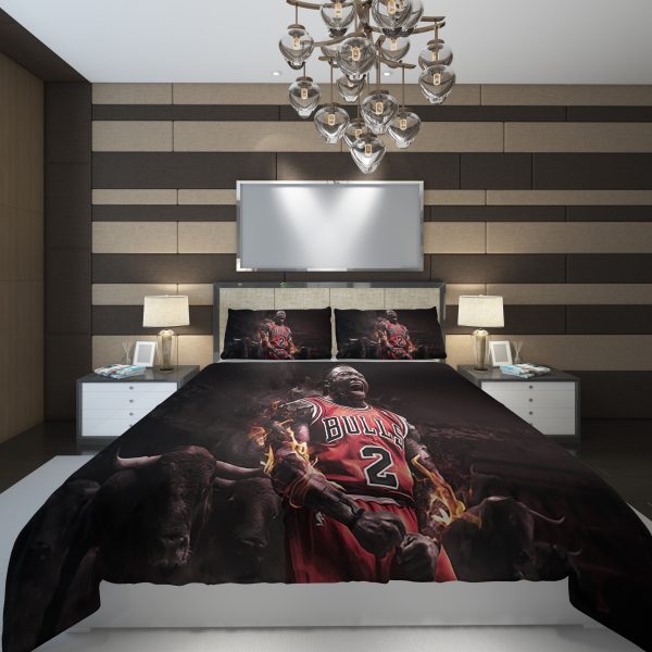 large nba chicago bulls NBA Basketball ize Duvet Cover and Pillowcase Set Bedding Set