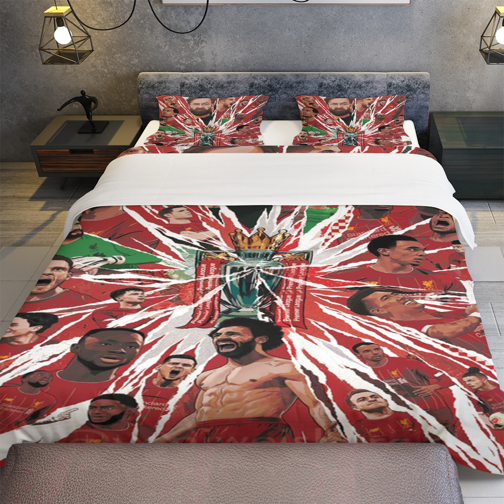 liverpool club duvet cover and pillowcase bedding set 666