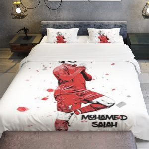 mohamed salah liverpool duvet cover and pillowcase bedding set 2