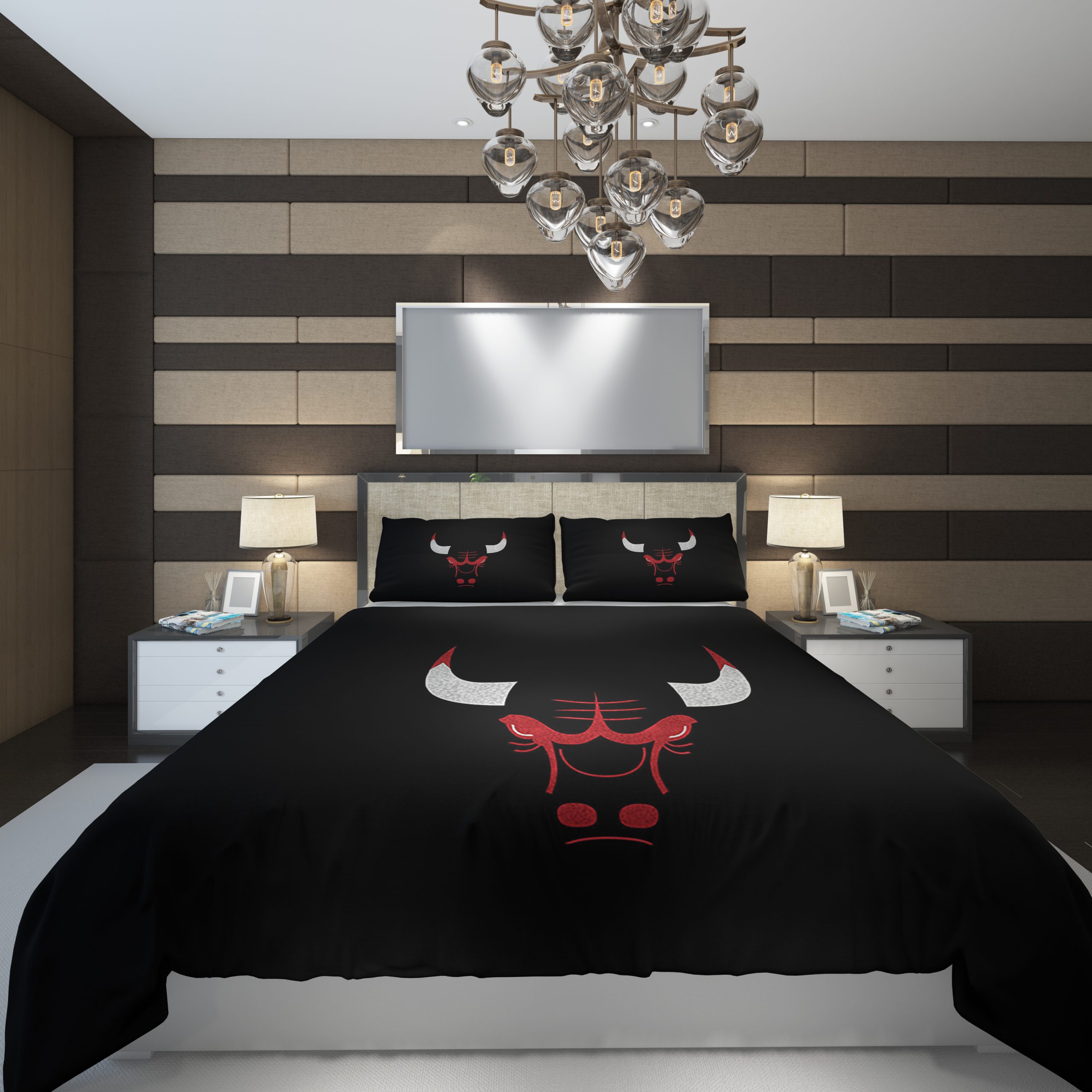 nba chicago bulls NBA Basketball ize Duvet Cover and Pillowcase Set Bedding Set 1