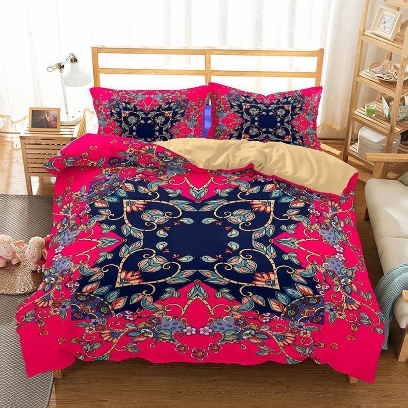 room Home Supplies Bohemian Theme Print Duvet Cover and Pillowcase Set Bedding Set